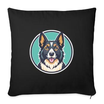 Carpathian Shepherd Dog Breed Funny Cartoon Kawaii - Sofa pillowcase 17,3'' x 17,3'' (45 x 45 cm) - black - Front