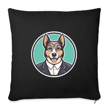 Castro Laboreiro Hunderasse Cartoon Kawaii Clipart - Sofakissenbezug 45 x 45 cm - Schwarz - Vorne