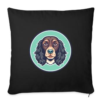 Boykin Spaniel Chien Race Dessin animé Kawaii Clipart - Housse de coussin décorative 45 x 45 cm - noir - Devant