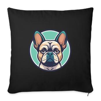 Braque Français Race de chien Dessin animé Kawaii Clipart - Housse de coussin décorative 45 x 45 cm - noir - Devant