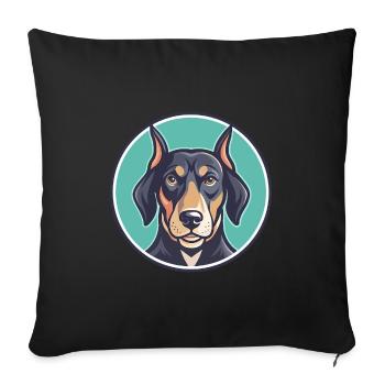 Bulgarian Scenthound Dog Breed Cartoon Kawaii Pet - Sofa pillowcase 17,3'' x 17,3'' (45 x 45 cm) - black - Front
