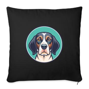 Burgos pointeur chien race dessin animé Kawaii Clipart - Housse de coussin décorative 45 x 45 cm - noir - Devant