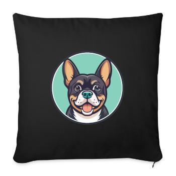 Cao De Castro Laboreiro Hunderasse Karikatur Kawaii - Sofakissenbezug 45 x 45 cm - Schwarz - Vorne