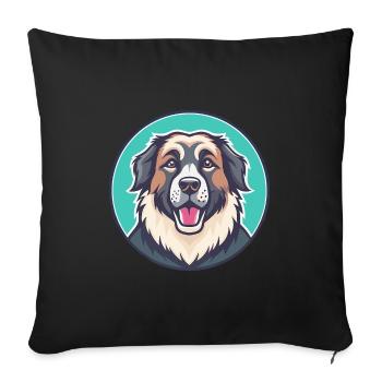Caucasian Shepherd Dog Breed Cartoon Kawaii - Sofa pillowcase 17,3'' x 17,3'' (45 x 45 cm) - black - Front