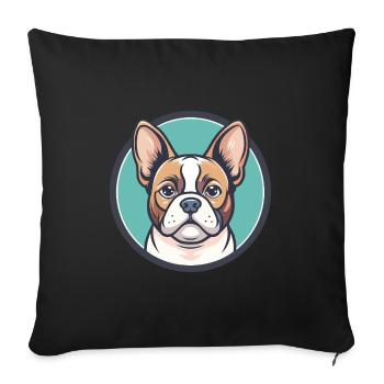 Chien Francais Blanc Et Orange Dog Breed Cartoon - Sofa pillowcase 17,3'' x 17,3'' (45 x 45 cm) - black - Front