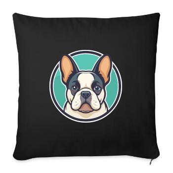 Chien Francais Blanc Et Noir Dog Breed Cartoon Pet - Sofa pillowcase 17,3'' x 17,3'' (45 x 45 cm) - black - Front