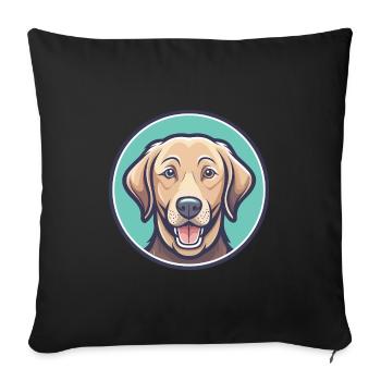 Chesapeake Bay Retriever Dog Breed Cartoon Kawaii - Sofa pillowcase 17,3'' x 17,3'' (45 x 45 cm) - black - Front