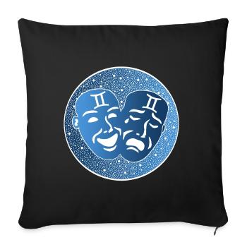 Gemini star sign - Sofa pillowcase 17,3'' x 17,3'' (45 x 45 cm) - black - Front