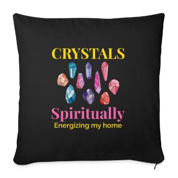 Crystal Collecting Rock Hunting Mineral Collector - Sofa pillowcase 17,3'' x 17,3'' (45 x 45 cm) - black - Front