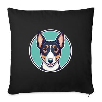 Chilean Fox Terrier Dog Breed Funny Cartoon Kawaii - Sofa pillowcase 17,3'' x 17,3'' (45 x 45 cm) - black - Front