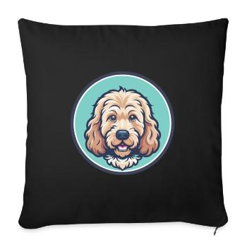 Cockapoo Chien Race Coloré Dessin animé Kawaii Clipart - Housse de coussin décorative 45 x 45 cm - noir - Devant