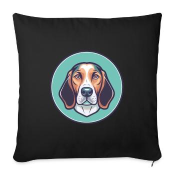 Colombien Fino Hound Chien Race Dessin Animé Kawaii Pet - Housse de coussin décorative 45 x 45 cm - noir - Devant