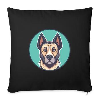 Cimarron Uruguayo Chien Race Dessin animé Kawaii Clipart - Housse de coussin décorative 45 x 45 cm - noir - Devant