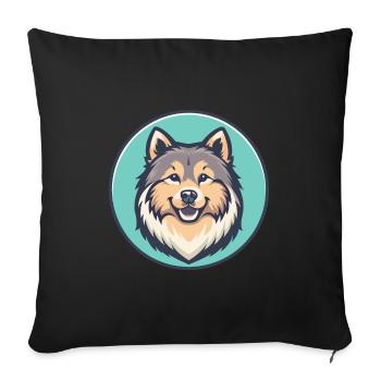Eurasier Dog Breed Colorful Cartoon Kawaii Clipart - Sofa pillowcase 17,3'' x 17,3'' (45 x 45 cm) - black - Front