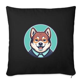 Donggyeongi Dog Breed Funny Cartoon Kawaii Clipart - Sofa pillowcase 17,3'' x 17,3'' (45 x 45 cm) - black - Front