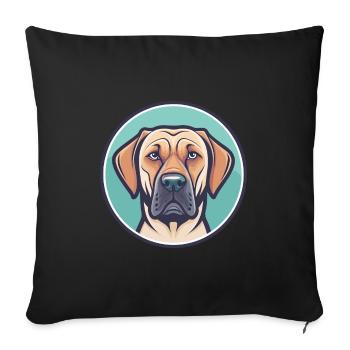 Brasileiro Chien Race Dessin animé Kawaii Clipart - Housse de coussin décorative 45 x 45 cm - noir - Devant