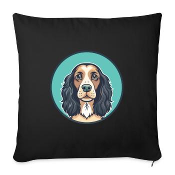 Field Spaniel Hund Rasse Cartoon Kawaii Clipart Haustier - Sofakissenbezug 45 x 45 cm - Schwarz - Vorne