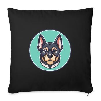 Gascon Saintongeois Chien Race Drôle Dessin Animé Kawaii - Housse de coussin décorative 45 x 45 cm - noir - Devant