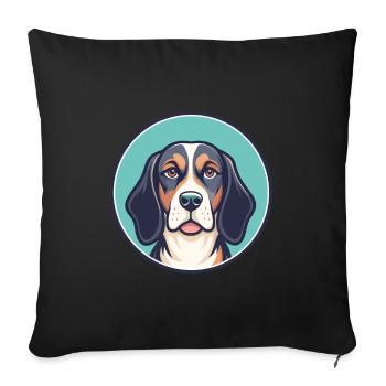 Français Tricolore Chien Race Dessin Animé Kawaii Pet - Housse de coussin décorative 45 x 45 cm - noir - Devant