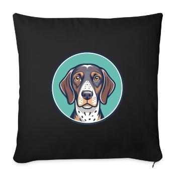 Braque allemand à poil court chien race dessin animé drôle - Housse de coussin décorative 45 x 45 cm - noir - Devant