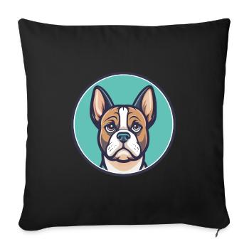Grand Anglo Français Tricolore Chien Race Dessin animé - Housse de coussin décorative 45 x 45 cm - noir - Devant