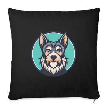 Griffon Bleu De Gascogne Dog Breed Cartoon Kawaii - Sofa pillowcase 17,3'' x 17,3'' (45 x 45 cm) - black - Front