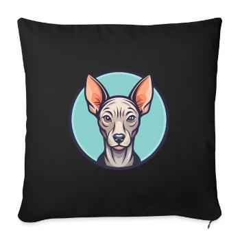 Inka haarlose Hunderasse Cartoon Kawaii Clipart Haustier - Sofakissenbezug 45 x 45 cm - Schwarz - Vorne