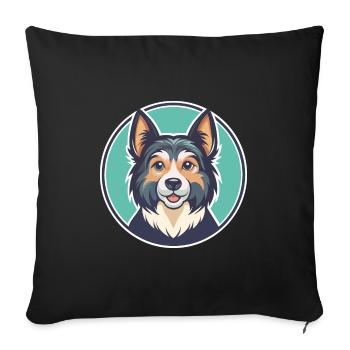 Gonczy Polski Dog Breed Cartoon Kawaii Clipart Pet - Sofa pillowcase 17,3'' x 17,3'' (45 x 45 cm) - black - Front