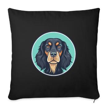 Gordon Setter Chien Race Dessin animé Kawaii Clipart Animal de compagnie - Housse de coussin décorative 45 x 45 cm - noir - Devant