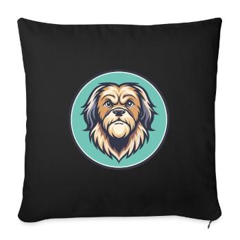 Griffon Nivernais Chien Race Dessin animé Kawaii Clipart - Housse de coussin décorative 45 x 45 cm - noir - Devant
