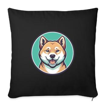 Jindo Dog Breed Cartoon Kawaii Clipart Animal Pet - Sofa pillowcase 17,3'' x 17,3'' (45 x 45 cm) - black - Front