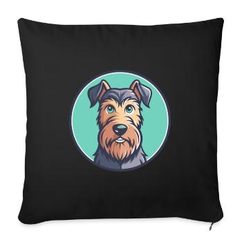 Irish Terrier Dog Breed Cartoon Kawaii Clipart Pet - Sofa pillowcase 17,3'' x 17,3'' (45 x 45 cm) - black - Front