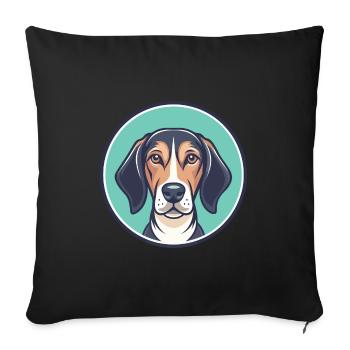 Chien courant à poil court d’Istrie Race de chien dessin animé Kawaii - Housse de coussin décorative 45 x 45 cm - noir - Devant