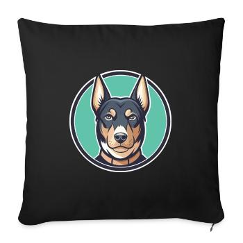 Jamthund Dog Breed Colorful Cartoon Kawaii Clipart - Sofa pillowcase 17,3'' x 17,3'' (45 x 45 cm) - black - Front