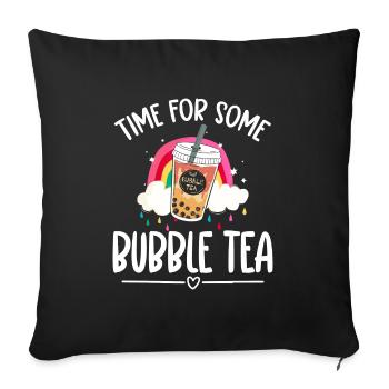 Boules mignonnes Boba - Housse de coussin décorative 45 x 45 cm - noir - Devant