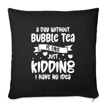 Bubble Tea Drink Japan Tapioca - Housse de coussin décorative 45 x 45 cm - noir - Devant