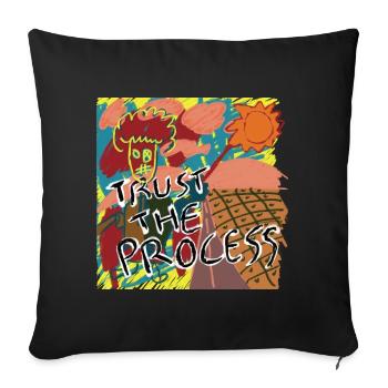 Trust the process - Sofa pillowcase 17,3'' x 17,3'' (45 x 45 cm) - black - Front