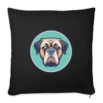 Majorque Mastiff Chien Race Dessin animé Kawaii Clipart - Housse de coussin décorative 45 x 45 cm - noir - Devant