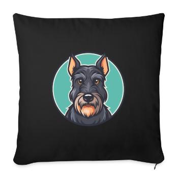 Kerry Blue Terrier Dog Breed Cartoon Kawaii - Sofa pillowcase 17,3'' x 17,3'' (45 x 45 cm) - black - Front