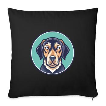 Majestic Tree Hound Dog Breed Funny Cartoon Kawaii - Sofa pillowcase 17,3'' x 17,3'' (45 x 45 cm) - black - Front