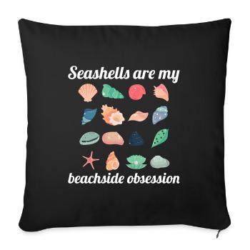 Seashells Collector Beachcomber Sea Shell Ocean - Sofa pillowcase 17,3'' x 17,3'' (45 x 45 cm) - black - Front