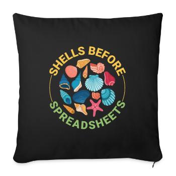 Muscheln Sammler Strandräuber Muschel Ozean - Sofakissenbezug 45 x 45 cm - Schwarz - Vorne