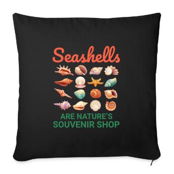 Seashells Collector Beachcomber Sea Shell Ocean - Sofa pillowcase 17,3'' x 17,3'' (45 x 45 cm) - black - Front
