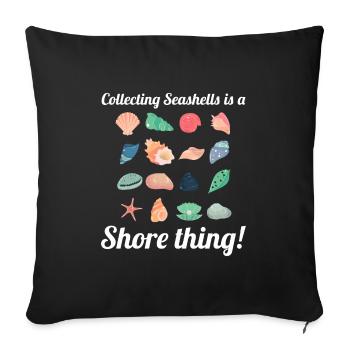Seashells Collector Beachcomber Sea Shell Ocean - Sofa pillowcase 17,3'' x 17,3'' (45 x 45 cm) - black - Front