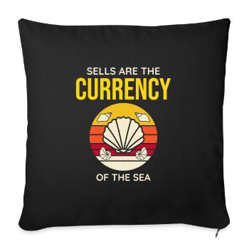Seashells Collector Beachcomber Sea Shell Ocean - Sofa pillowcase 17,3'' x 17,3'' (45 x 45 cm) - black - Front