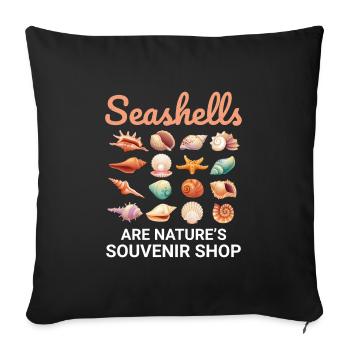 Seashells Collector Beachcomber Sea Shell Ocean - Sofa pillowcase 17,3'' x 17,3'' (45 x 45 cm) - black - Front