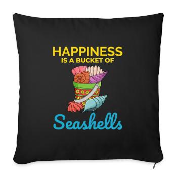 Seashells Collector Beachcomber Sea Shell Ocean - Sofa pillowcase 17,3'' x 17,3'' (45 x 45 cm) - black - Front