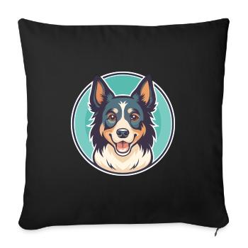 North American Shepherd Dog Breed Cartoon Kawaii - Sofa pillowcase 17,3'' x 17,3'' (45 x 45 cm) - black - Front