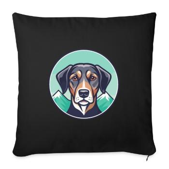 Mountain Cur Hund Rasse Cartoon Kawaii Clipart Haustier - Sofakissenbezug 45 x 45 cm - Schwarz - Vorne