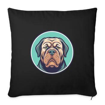 Neapolitan Mastiff Dog Breed Cartoon Kawaii - Sofa pillowcase 17,3'' x 17,3'' (45 x 45 cm) - black - Front